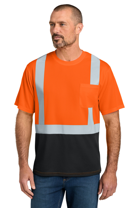 0001__CS205__26_98__from__CornerStone-ANSI-107-Class-2-Short-Sleeve-Mesh-Blocked-Tee__SftyOrgBk.jpg