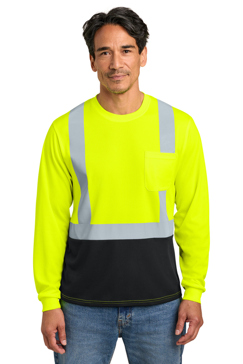 0002__CS207__31_98__from__CornerStone-ANSI-107-Class-2-Long-Sleeve-Mesh-Blocked-Tee__SftyYlBlk.jpg